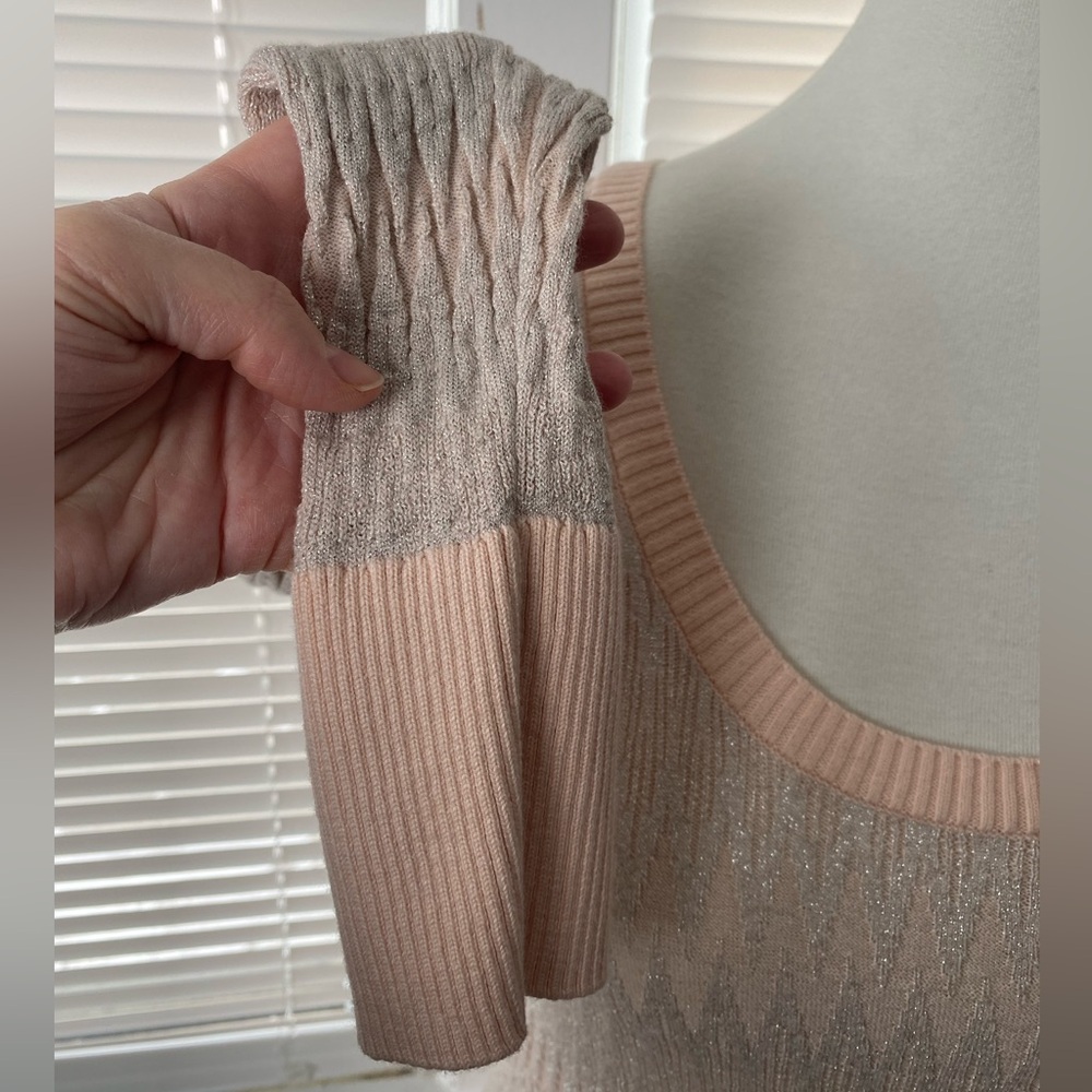 Victoria’s Secret Pink Gray Metallic Shimmer Scoop Sweater Dress Coquette Ballet - Picture 5 of 12